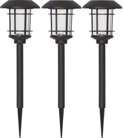 Fride 3-pakning solcellepullerter 34 cm - svart - Belysning - Utebelysning