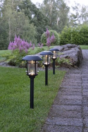 Fride 3-pakning solcellepullerter 34 cm - svart - Belysning - Utebelysning