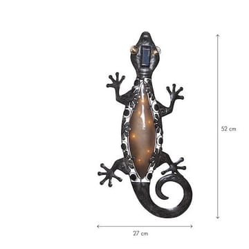 Gecko solcelledekorasjon 27 cm - svart - Belysning - Utebelysning - Solcelle utelys & solcellelamper