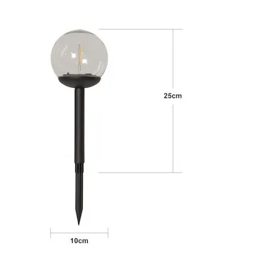 Globe 3-pakning solcellepullert 25 cm - svart og klar - Belysning - Utebelysning