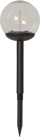 Globe 3-pakning solcellepullert 25 cm - svart og klar - Belysning - Utebelysning