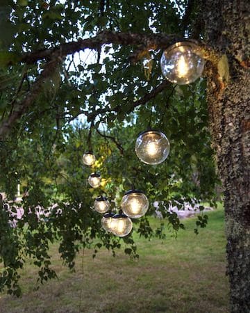 Globe solcellelysslynge 10 cm - svart og transparent - Belysning - Utebelysning - Solcelle utelys & solcellelamper