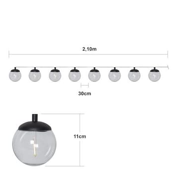 Globe solcellelysslynge 10 cm - svart og transparent - Belysning - Utebelysning - Solcelle utelys & solcellelamper