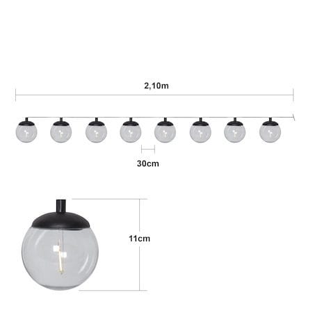 Globe solcellelysslynge 10 cm - svart og transparent - Belysning - Utebelysning - Solcelle utelys & solcellelamper