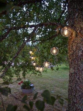 Globe solcellelysslynge 10 cm - svart og transparent - Belysning - Utebelysning - Solcelle utelys & solcellelamper