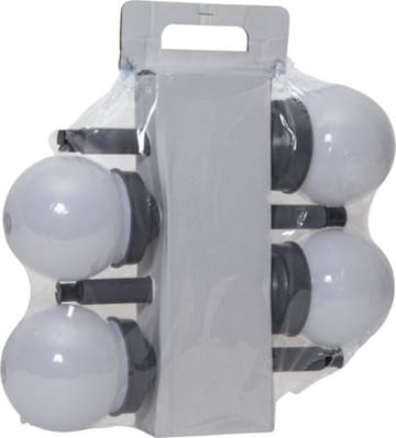 Globus 4-pakning solcellepullerter 27 cm - hvit - Belysning - Utebelysning