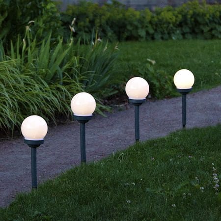 Globus 4-pakning solcellepullerter 27 cm - hvit - Belysning - Utebelysning