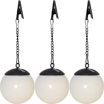 Globus solcelledekorasjon 10 cm - hvit og svart - Belysning - Utebelysning - Solcelle utelys & solcellelamper