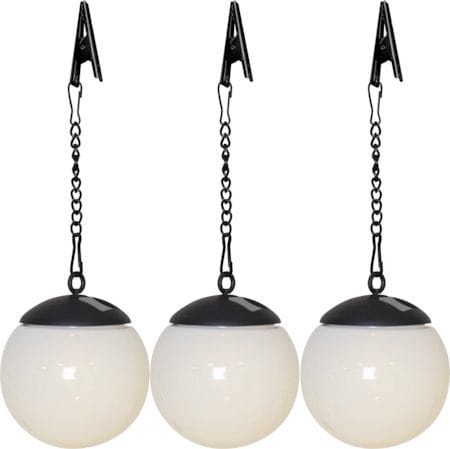 Globus solcelledekorasjon 10 cm - hvit og svart - Belysning - Utebelysning - Solcelle utelys & solcellelamper