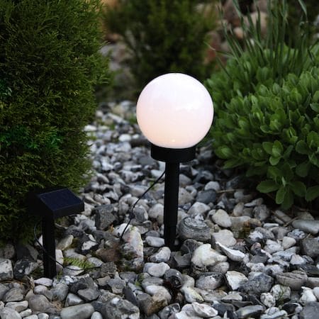 Globus solcelledekorasjon 15 cm - hvit - Belysning - Utebelysning - Solcelle utelys & solcellelamper
