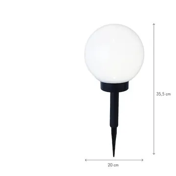 Globus solcelledekorasjon 20 cm - hvit og svart - Belysning - Utebelysning - Solcelle utelys & solcellelamper