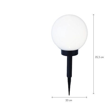 Globus solcelledekorasjon 20 cm - hvit og svart - Belysning - Utebelysning - Solcelle utelys & solcellelamper