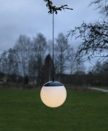 Globus solcelledekorasjon 20 cm - hvit