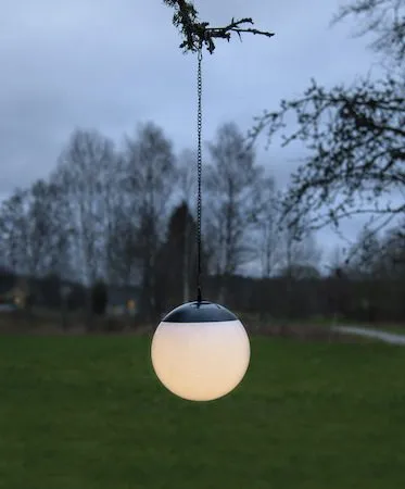 Globus solcelledekorasjon 20 cm, hvit