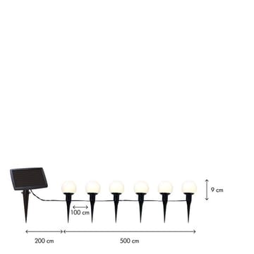 Globus solcellelysslynge 500 cm - hvit - Belysning - Utebelysning - Solcelle utelys & solcellelamper