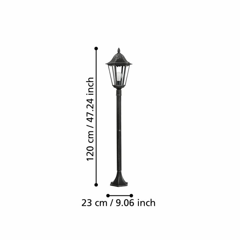 Hagelykt Navedo - Svart/Sølvpatina, 1200 mm - Belysning - Utebelysning - Stolpelykt & portlykt