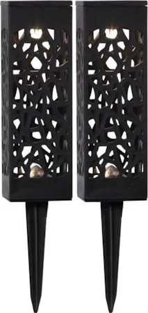 Izola 2-pakning solcelledekorasjon 18 cm - svart - Belysning - Utebelysning - Solcelle utelys & solcellelamper