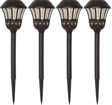 Lace 4-pakning solcellepullerter 31 cm - svart - Belysning - Utebelysning