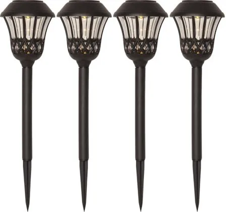 Lace 4-pakning solcellepullerter 31 cm - svart - Belysning - Utebelysning