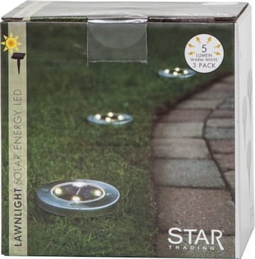 Lawnlight 3-pakning solcellespotlight 11,5 cm - sølv - Belysning - Utebelysning - Solcelle utelys & solcellelamper