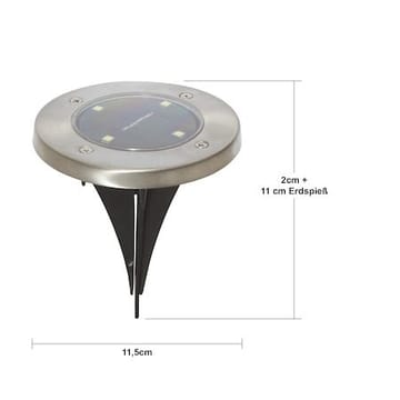 Lawnlight 3-pakning solcellespotlight 11,5 cm - sølv - Belysning - Utebelysning - Solcelle utelys & solcellelamper