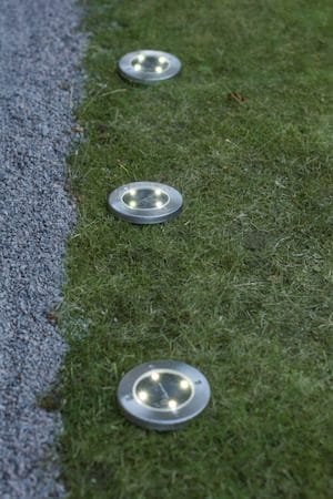 Lawnlight 3-pakning solcellespotlight 11,5 cm - sølv - Belysning - Utebelysning - Solcelle utelys & solcellelamper