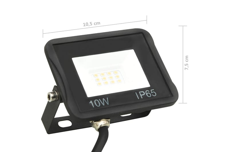 LED-flomlys 10 W varmhvit - Svart - Belysning - Utebelysning