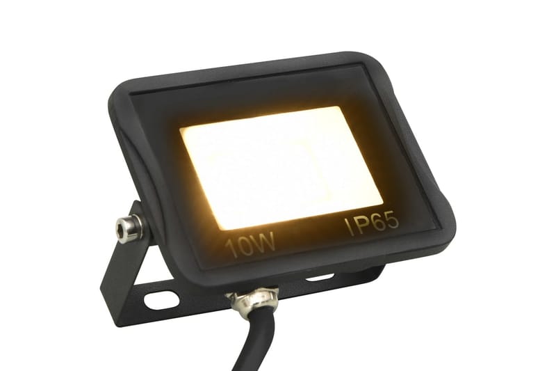 LED-flomlys 10 W varmhvit - Svart - Belysning - Utebelysning