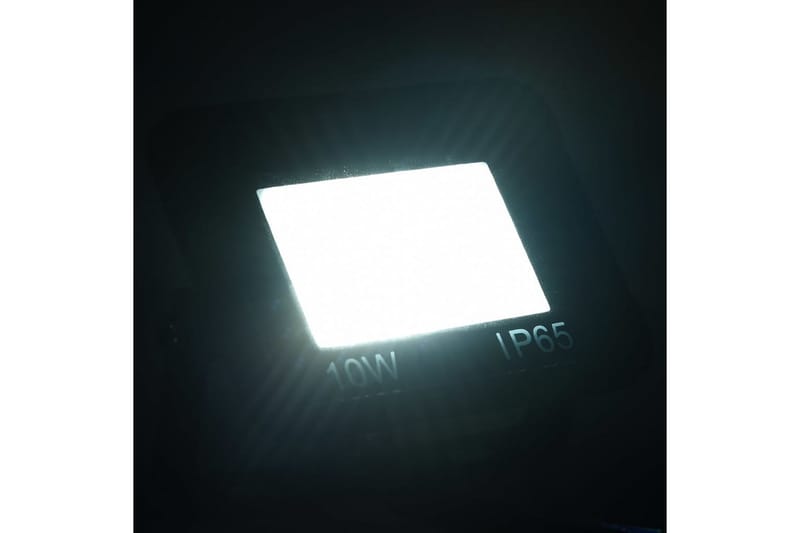 LED-flomlys 2 stk 10 W kaldhvit - Svart - Lyskaster - Utebelysning - Fasadebelysning
