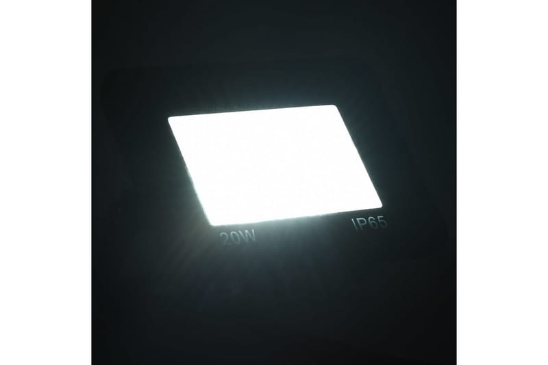LED-flomlys 2 stk 20 W kaldhvit - Svart - Lyskaster - Utebelysning - Fasadebelysning