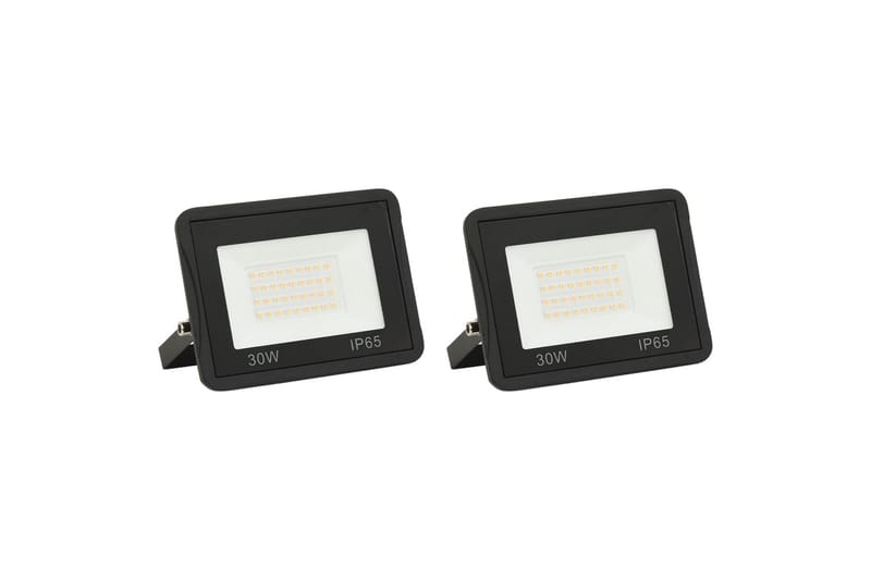 LED-flomlys 2 stk 30 W varmhvit - Svart - Belysning - Utebelysning