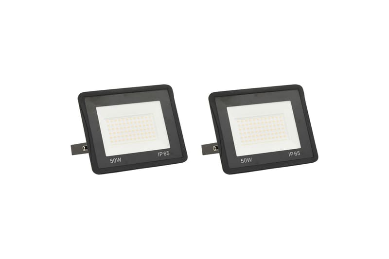 LED-flomlys 2 stk 50 W varmhvit - Svart - Belysning - Utebelysning