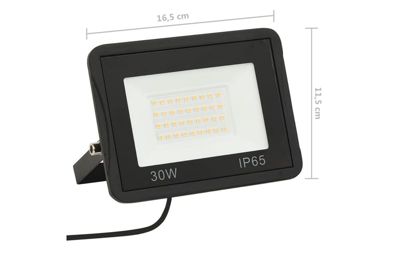 LED-flomlys 30 W varmhvit - Svart - Belysning - Utebelysning