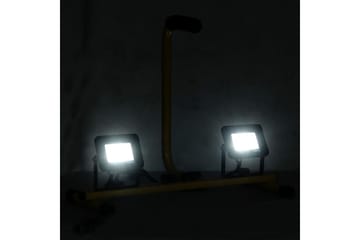 LED-flomlys med håndtak 2x10 W kaldhvit - Svart - Belysning - Utebelysning