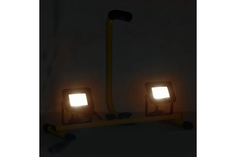 LED-flomlys med håndtak 2x10 W varmhvit - Svart - Belysning - Utebelysning