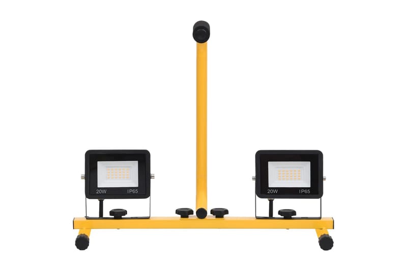 LED-flomlys med håndtak 2x20 W kaldhvit - Svart - Belysning - Utebelysning