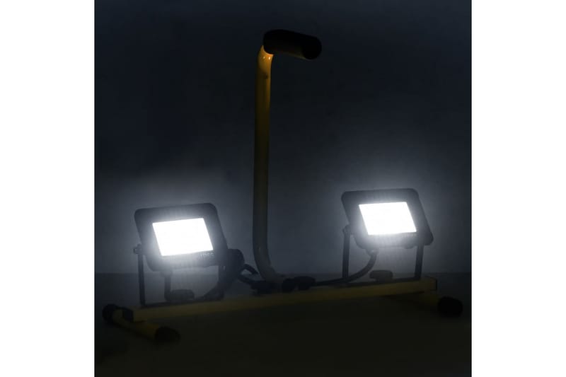LED-flomlys med håndtak 2x20 W kaldhvit - Svart - Belysning - Utebelysning