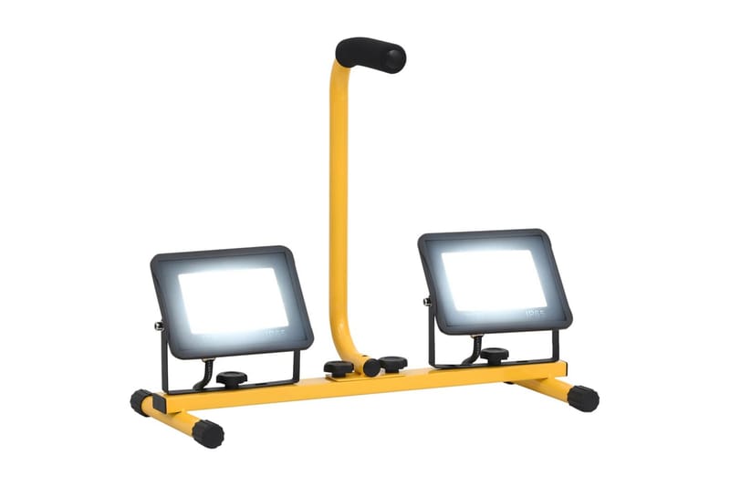 LED-flomlys med håndtak 2x30 W kaldhvit - Svart - Belysning - Utebelysning