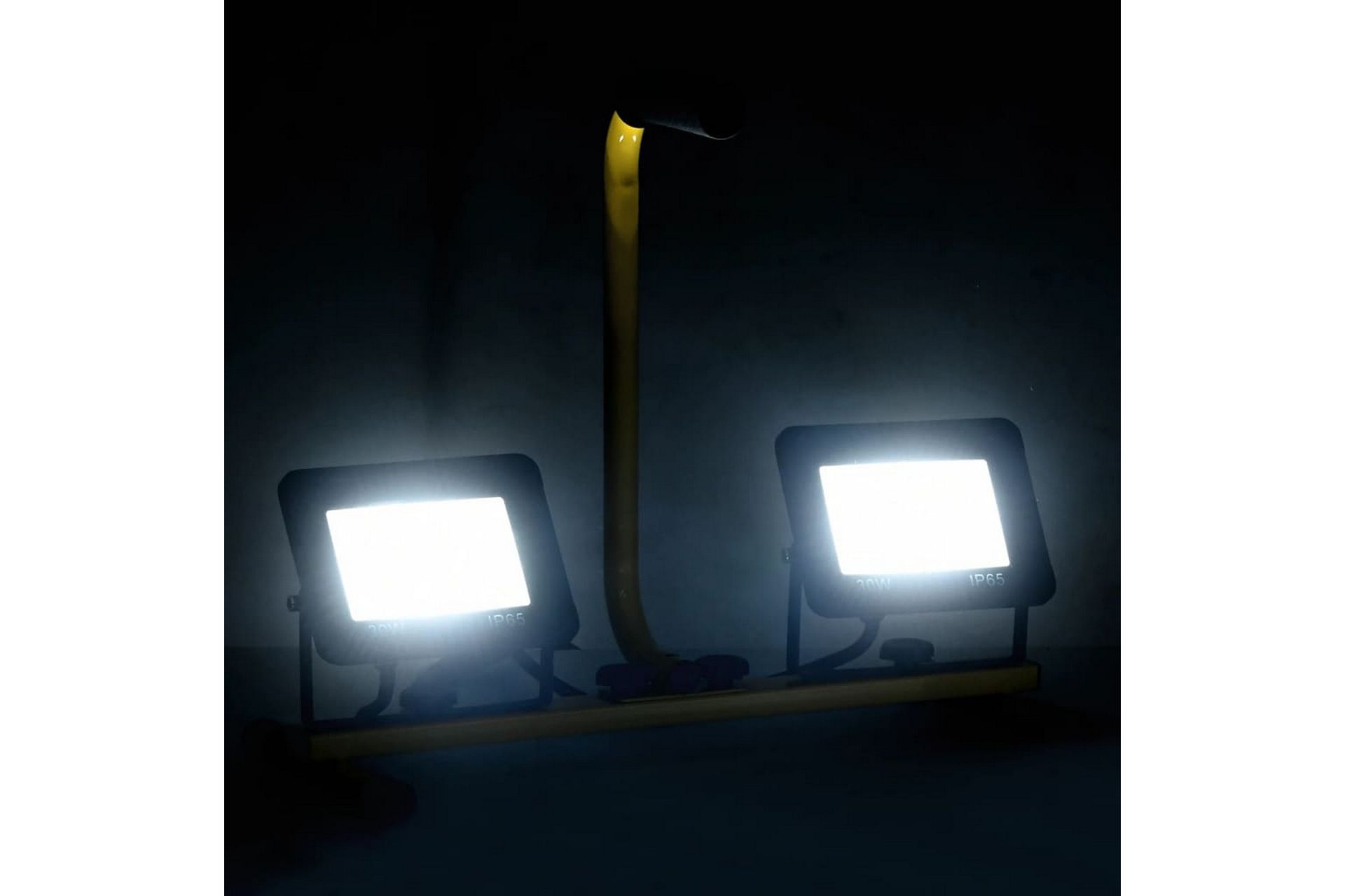 LED-flomlys med håndtak 2x30 W kaldhvit - Svart - Belysning - Utebelysning