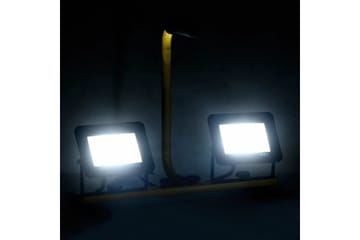 LED-flomlys med håndtak 2x30 W kaldhvit - Svart - Belysning - Utebelysning