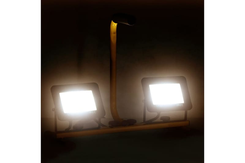 LED-flomlys med håndtak 2x30 W varmhvit - Svart - Lyskaster - Utebelysning - Fasadebelysning