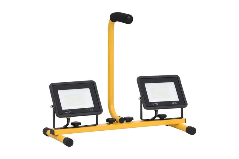 LED-flomlys med håndtak 2x30 W varmhvit - Svart - Belysning - Utebelysning