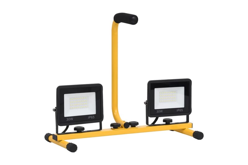 LED-flomlys med håndtak 2x30 W varmhvit - Svart - Belysning - Utebelysning