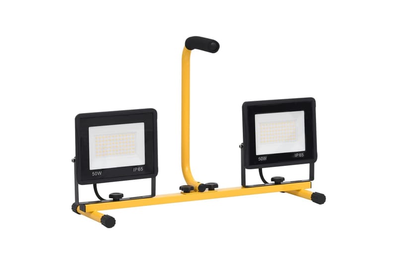 LED-flomlys med håndtak 2x50 W varmhvit - Svart - Belysning - Utebelysning