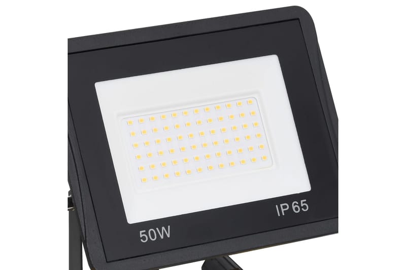LED-flomlys med håndtak 2x50 W varmhvit - Svart - Belysning - Utebelysning
