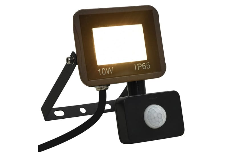 LED-flomlys med sensor 10 W varmhvit - Svart - Fasadebelysning - Utebelysning - Lyskaster