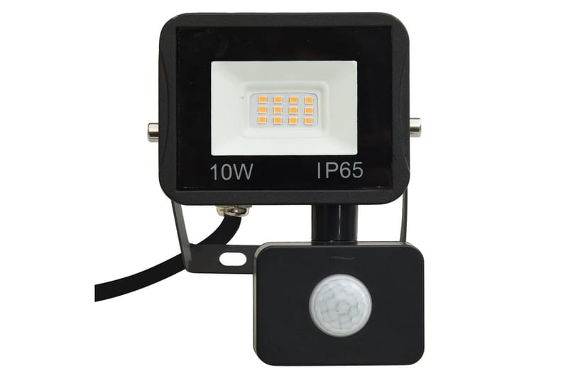 LED-flomlys med sensor 10 W varmhvit - Svart - Belysning - Utebelysning