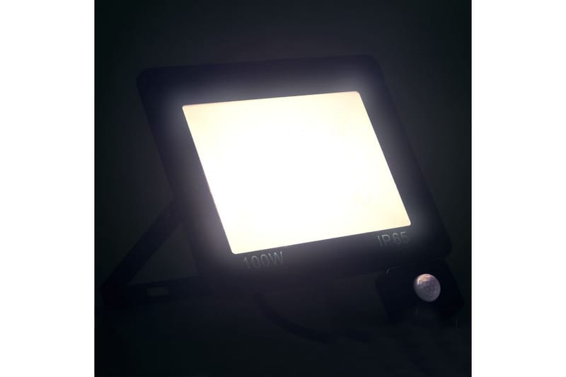 LED-flomlys med sensor 100 W kaldhvit - Svart - Belysning - Utebelysning