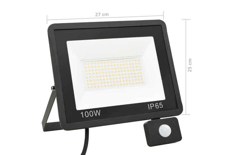 LED-flomlys med sensor 100 W kaldhvit - Svart - Belysning - Utebelysning