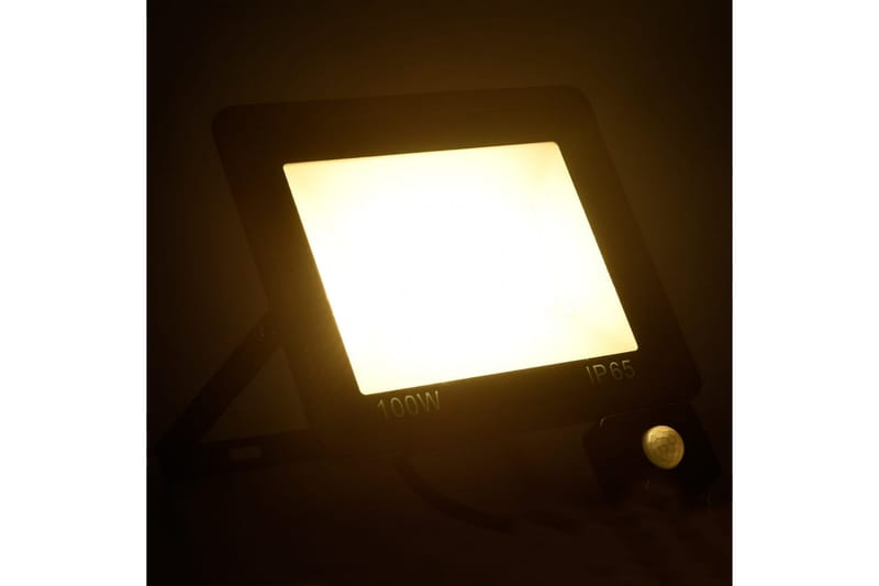 LED-flomlys med sensor 100 W varmhvit - Svart - Belysning - Utebelysning